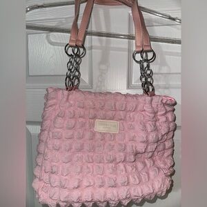Pink Textured Women Bag